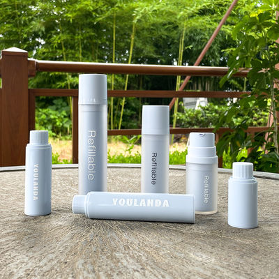 PET صديقة للبيئة 15ml 30ml 50ml زجاجة خالية من الهواء قابلة للإعادة ملء زجاجة مضخة حيوانات أليفة قابلة لإعادة التدوير زجاجات مضخة خالية من الهواء مستحضرات التجميل